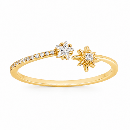 Celestia ayarlanabilir rodyum gold kaplamalı 925 ayar gümüş yüzük