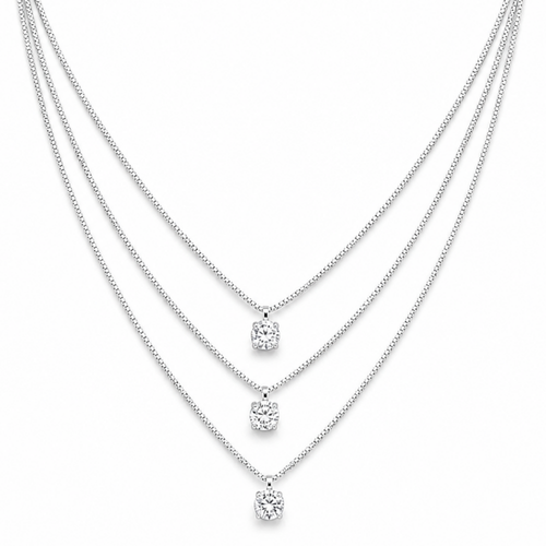 Beyaz fonda cassira silver kolye Swarovski taşlı  925 ayar gümüş kolye
