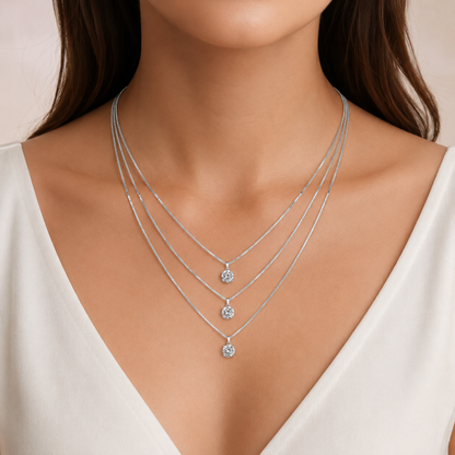 manken çekim cassira silver kolye Swarovski taşlı  925 ayar gümüş kolye

