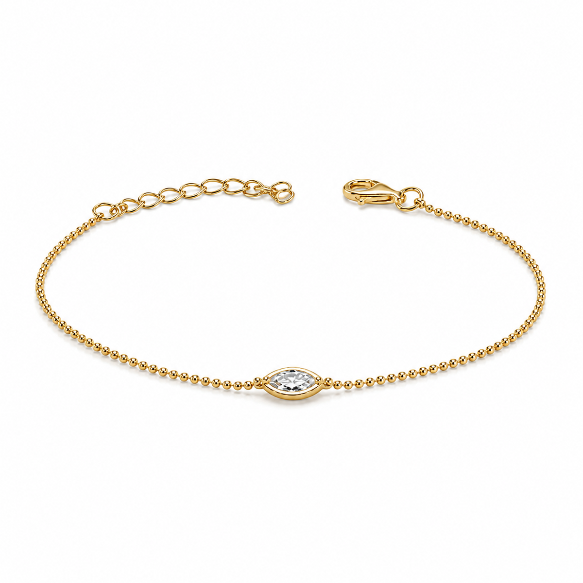 EYSSEA Nerina 925 ayar gümüş rodyum gold kaplama zirkon kristal taşlı bileklik stüdyo ürün görseli