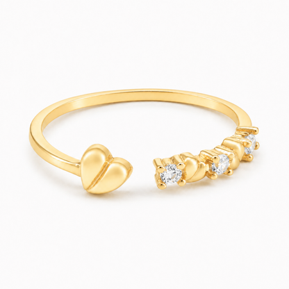 Beyaz fonda Corvella zirkon taşlı rodyum gold kaplamalı 925 ayar gümüş ayarlanabilir yüzük
